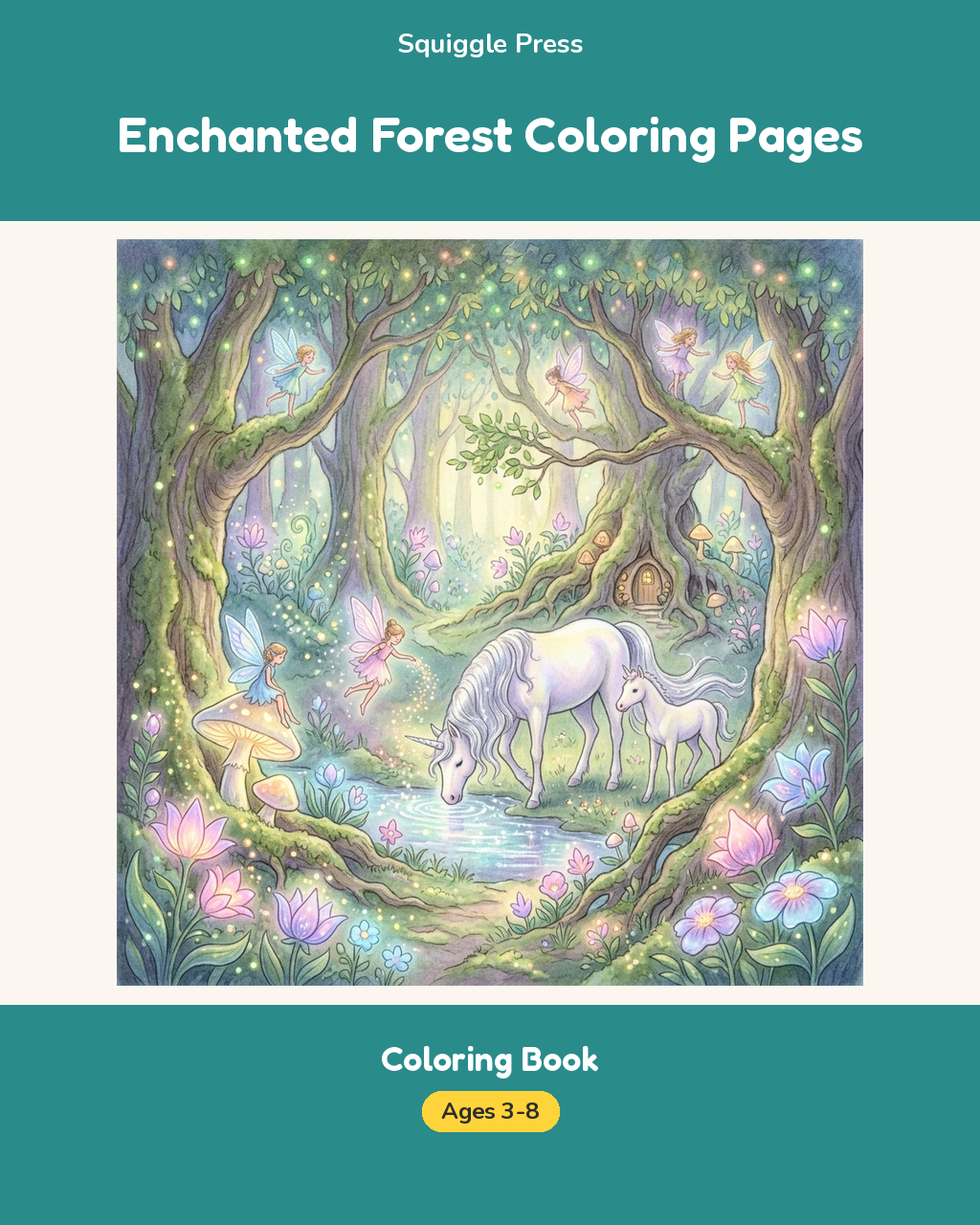 Enchanted Forest Coloring Pages Printable Book for Kids