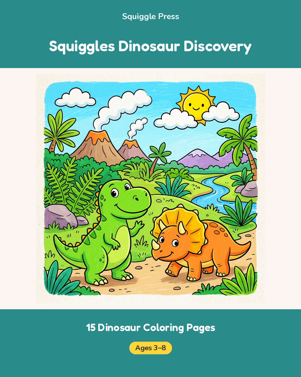 Squiggles Dinosaur Discovery Coloring Book for Kids