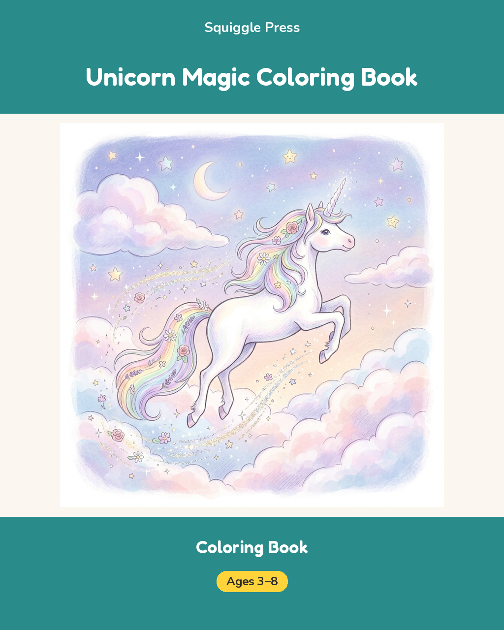 Unicorn Magic Coloring Book Printable for Kids