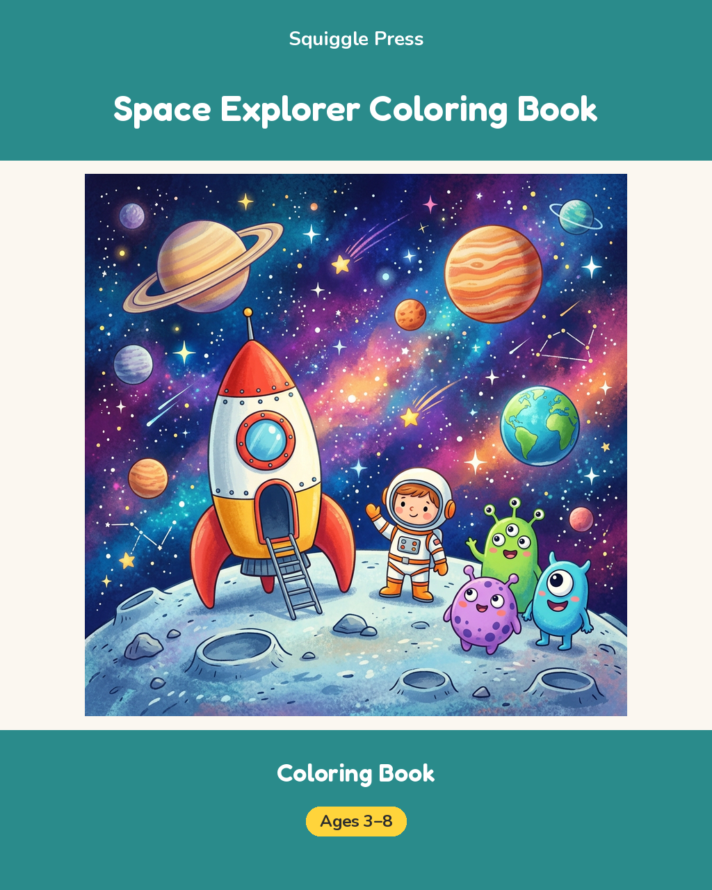 Space Explorer Coloring Book Printable for Kids