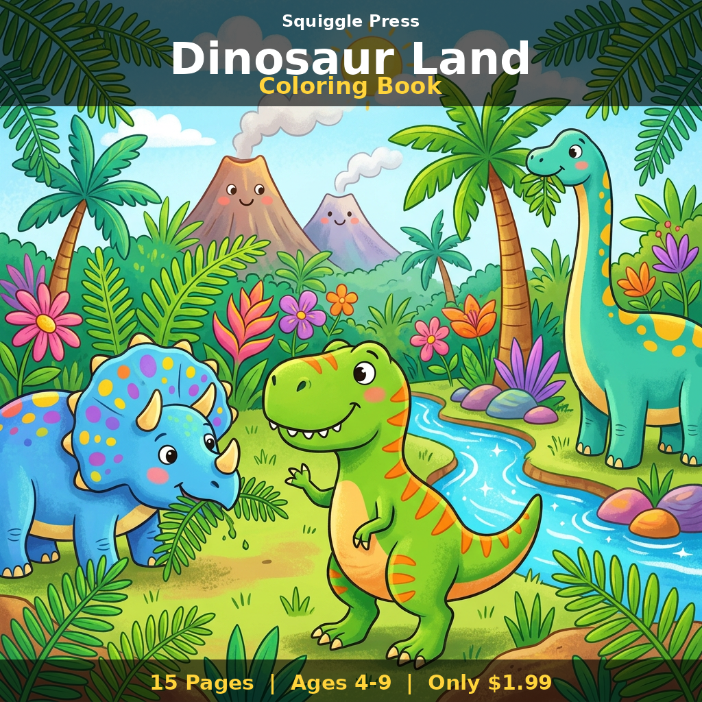 Dinosaur Land Coloring Book