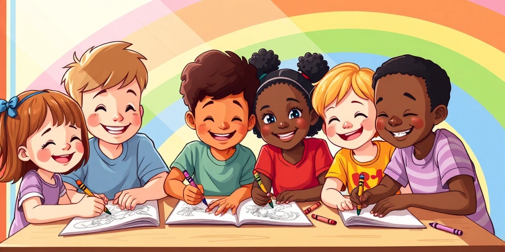 Children coloring together