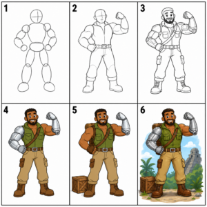 How to Draw a Cyber-Arm Hero - Free Step-by-Step Tutorial for Kids
