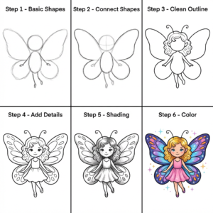 How to Draw a Fairy - Free Step-by-Step Tutorial for Kids