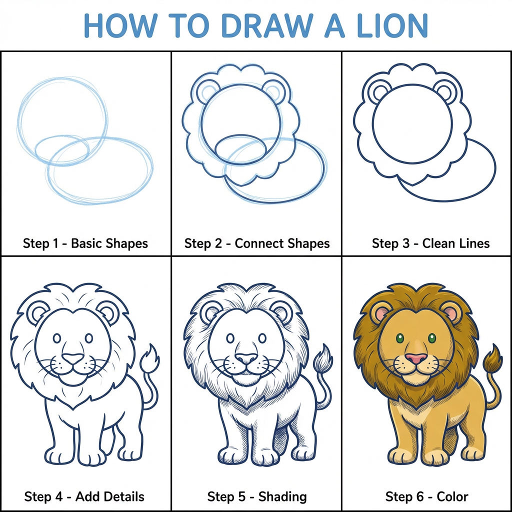 How to Draw a Lion Free Tutorial