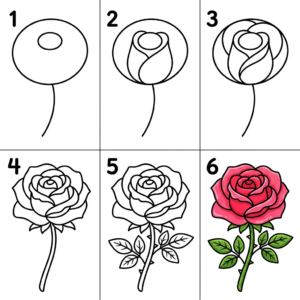 How to Draw a Rose - Free Step-by-Step Tutorial for Kids