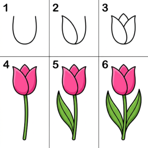 How to Draw a Tulip - Free Step-by-Step Tutorial for Kids