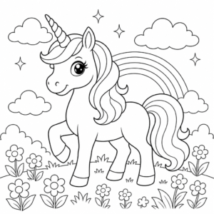 Magical Unicorns Coloring Book — 15 Printable Pages for Kids