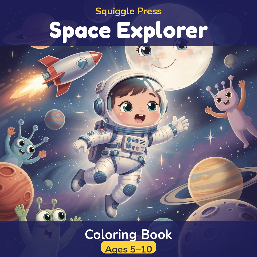 Space Explorer Coloring Book