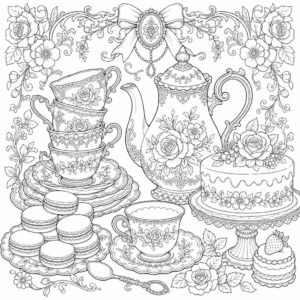 Whimsical Tea Party — Adult Coloring Book