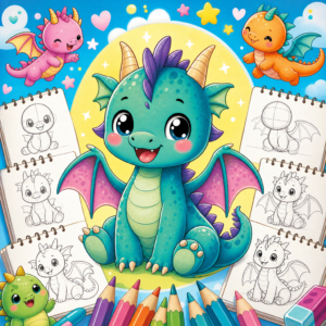 How to draw dragons for kids — printable PDF cover